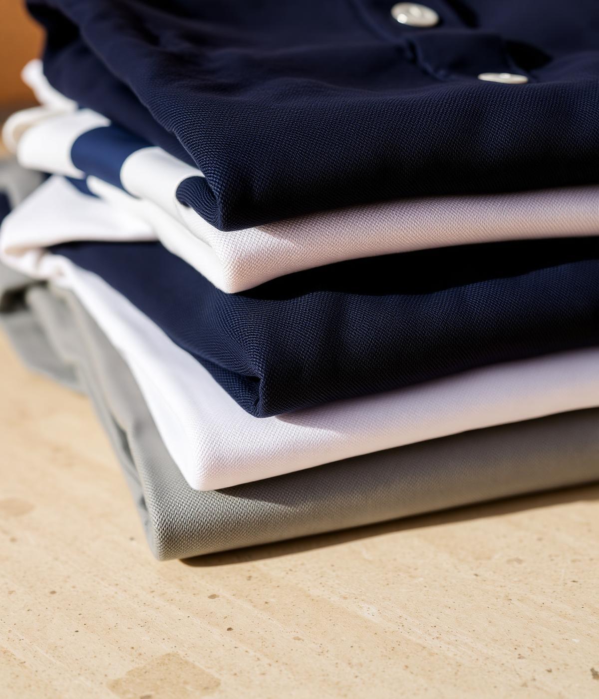Folded school uniform detail